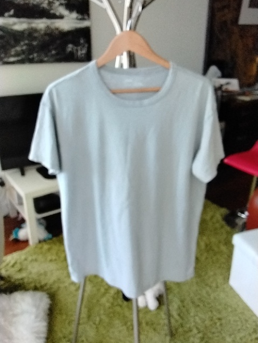 aerie Men's Crew Neck T-Shirt in Light Gray